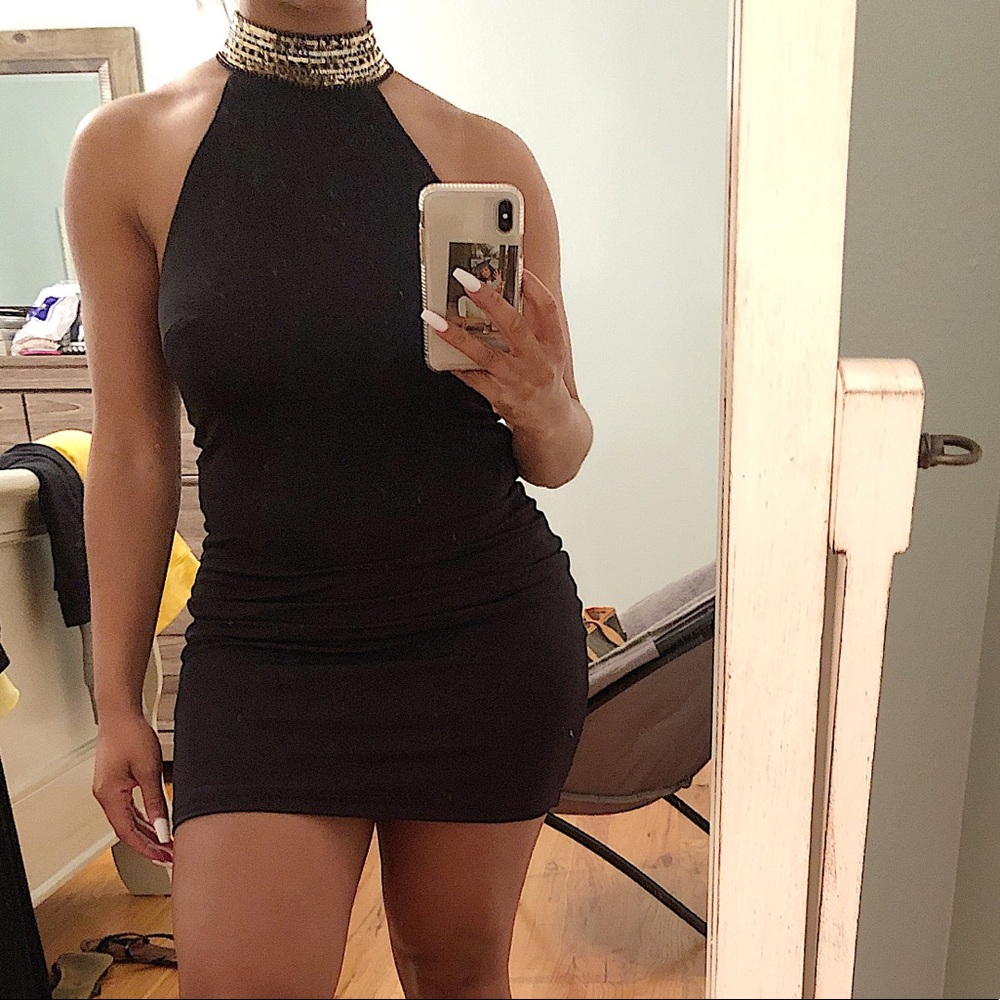 BeBe little black sequin dress
